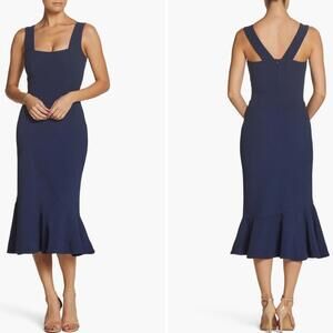 Monica Tea Length Trumpet Dress